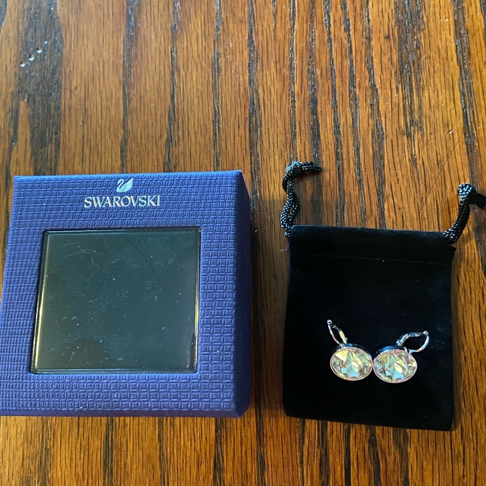 Swarovski “Bella” Silver and Crystal Drop Earrings